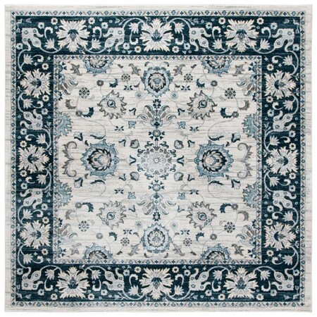 Safavieh 6 ft. 7 in. x 6 ft. 7 in. Power Loomed Isabella Square RugCream & Navy ISA940A-7SQ